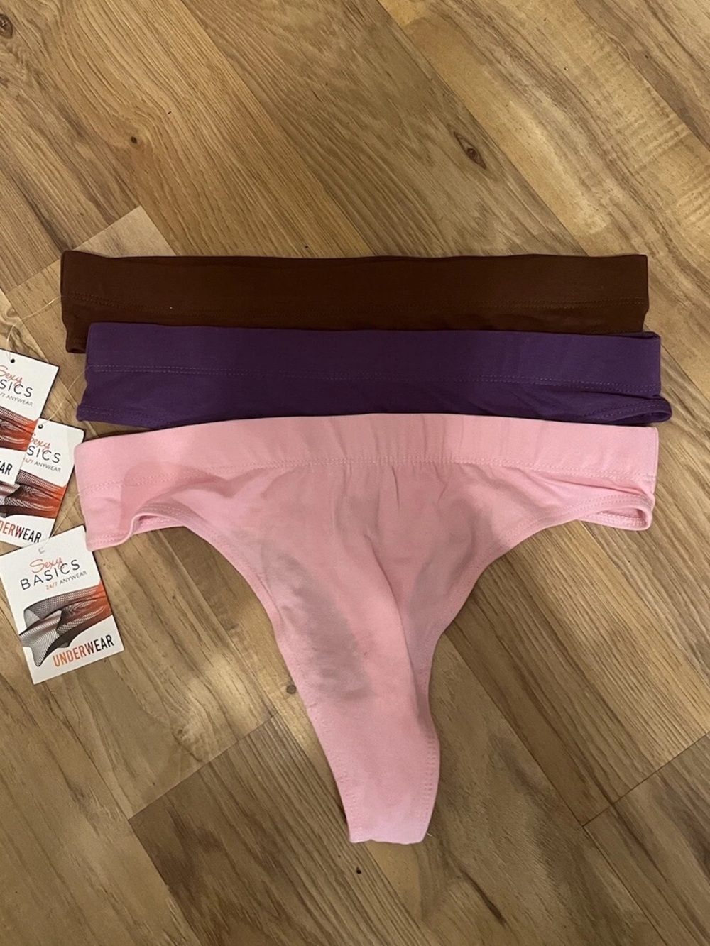 NEW Thong Panties Sexy Basics 24/7 Anywear Women's Medium 3 Pairs Sexy T Back